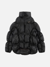 Manteau d'hiver à plis fendus irréguliers